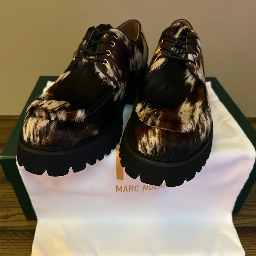 Marc Nolan Luca Horsehair Lug Derby Shoes Sz 11 - Picture 2 of 6